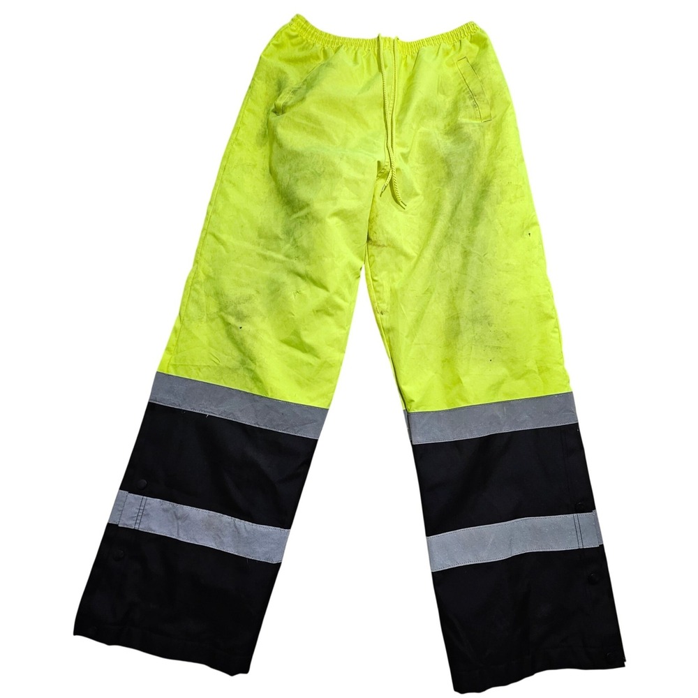 Utility Pro Wear ANSI Class E Hi-Vis Safety Pants Neon Yellow Black Reflective *